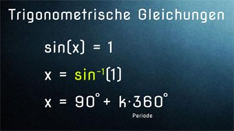 Trigonometrische Gleichung - cos(x)=-0,5 und sin(2·x)=0,5 lösen
